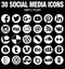 Round social media icons collection white