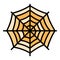 Round spider web icon, outline style