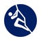 Round Sport Climbing pictogram, new sport icon in blue circle