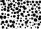 Round spots of black ink