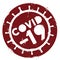 Round Stamp with Coronavirus Representation for COVID-19 Outbreak, Vector Illustration