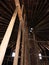 Round Stone Barn interior ceiling truss and beams