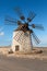 Round stone windmill near Tefia on Fuerteventura