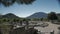 The round structure of the temple terrace, ancient city of Kaunos, Dalyan valley, Turkey. 4k