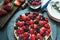 Round summer berries fruit cake