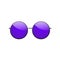 Round sunglasses 3D. Summer sunglass shade isolated white background. Fun color sun glass. Realistic design eye sight