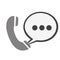 round symbol call phone with chat bubble icon