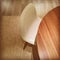 Round table and white stylish chair