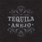 Round Tequila Labels. Tequila Blanco /White/ Packaging Design. Lettering Composition And Traditional Mexican Skull.