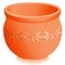 Round Terracotta Planter, Floral Design