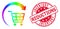 Round Textured Inventory Reductions Seal Imprint With Vector Triangle Filled Repeat Shopping Cart Icon with Rainbow