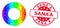 Round Textured Sana'A Stamp Seal with Vector Triangle Filled Donut Icon with Spectrum Gradient