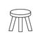 Round Three Legged stool outline icon