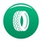 Round tire icon vector green