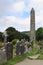 Round tower and cemetery in Glendalough