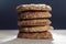 round traditional oatmeal cookies folded together