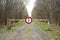 Round traffic sign, the passage of vehicles and motorcycles prohibited