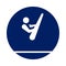 Round Trampoline Gymnastics pictogram, new sport icon in blue circle