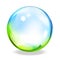 Round transparent button - green-cyan