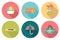 Round travel flat colour Icons