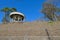 Round unfinished rotunda on top of a hill