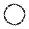 Round Vector Frame Made of Bike or Bicycle Chain. Monochrome Black Bike Chain. Bike Chain Circle Frame