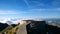 A round viewing platform at memorial Njegosh on Lovcen in Montenegro. The view from the top of the mountains