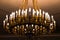 Round vintage chandelier with candle lights