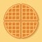 Round waffle. Realistic style. Dessert pattern.