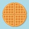 Round waffle. Soft Belgian waffles. Realistic style. Dessert pattern.