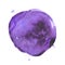 Round watercolor stain. Ultra violet, purple color