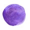 Round watercolor stain. Ultra violet, purple color