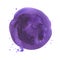 Round watercolor stain. Ultra violet, purple color