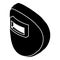 Round welding mask icon, simple black style