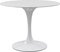 Round white dinning table. Modern designer, table isolated on white background. Series of furniture.