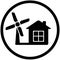 Round wind mill icon for home alternative power