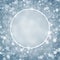 Round winter background with snowflakes.