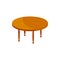 Round wooden table icon, cartoon style