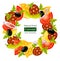 Round wreath of food concept