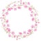 Round wreath, frame with Cherry blossom, sakura, branch with pink flowers, watercolor illustration