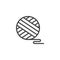 Round yarn spool line icon