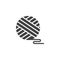 Round yarn spool vector icon