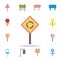 Roundabout ahead colored icon. Detailed set of color road sign icons. Premium graphic design. One of the collection icons for