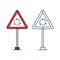 Roundabout Circulation sign line icon. roundabout road. Roundabout sign flat icon. Circular motion road sign icon