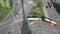 Roundabout at Column place in Barcelona - aerial view