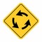 Roundabout crossroad traffic sign