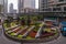 Roundabout garden at Exchange Square on Hong Kong Island, China