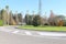 Roundabout with garden in the fall