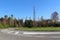 Roundabout with garden in the fall