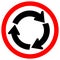 Roundabout Traffic Road Sign,Vector Illustration, Isolate On White Background Icon. EPS10